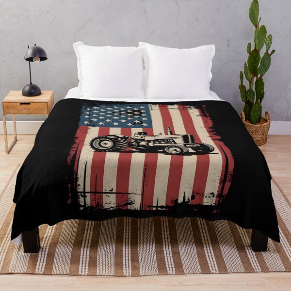 Item preview, Tractor American Flag Farming Vehicles Cars Vintage Patriotic T-Shirt, Tractors Lovers, Farmer Gifts, Farm Dad Adult, Kids, Youth, Toddler designed and sold by THREE LITTLE BEANS.