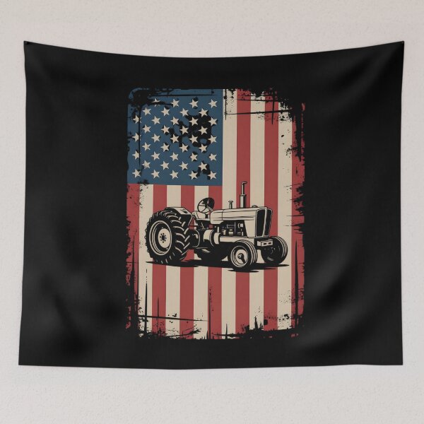 Item preview, Tractor American Flag Farming Vehicles Cars Vintage Patriotic T-Shirt, Tractors Lovers, Farmer Gifts, Farm Dad Adult, Kids, Youth, Toddler designed and sold by THREE LITTLE BEANS.