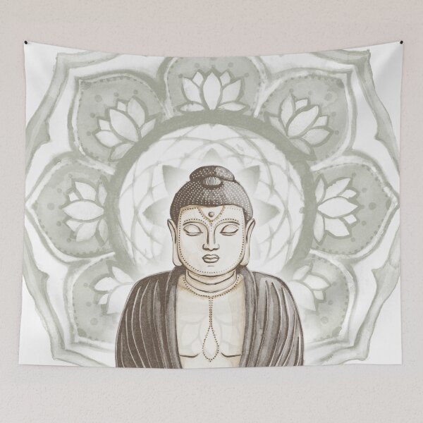 Item preview, Buddha Padma Watercolor - Fawn Earth Earth - Sage Halo designed and sold by Irene Estelle.