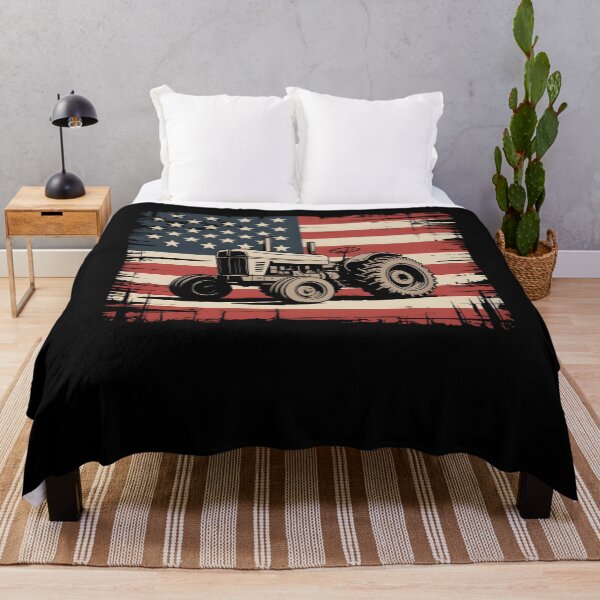 Item preview, Tractor American Flag Farming Vehicles Cars Vintage Patriotic T-Shirt, Tractors Lovers, Farmer Gifts, Farm Dad Adult, Kids, Youth, Toddler designed and sold by THREE LITTLE BEANS.
