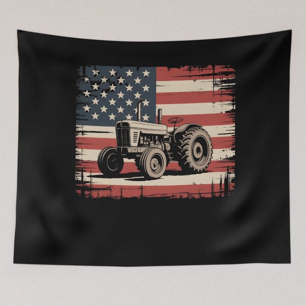Item preview, Tractor American Flag Farming Vehicles Cars Vintage Patriotic T-Shirt, Tractors Lovers, Farmer Gifts, Farm Dad Adult, Kids, Youth, Toddler designed and sold by THREE LITTLE BEANS.