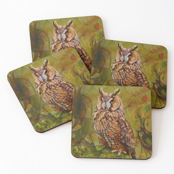 Item preview, Colorful Owl Artwork - Who Me - Wildlife Bird Art (Square Version) designed and sold by studiobprints.