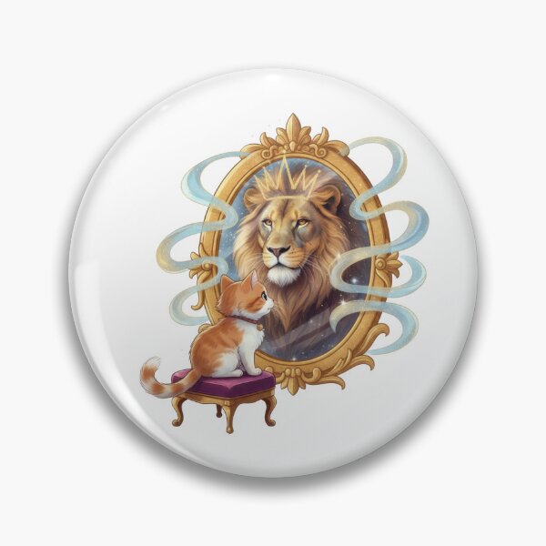 Item preview, Small cat sees lion with crown in mirror reflection designed and sold by Jdee23.