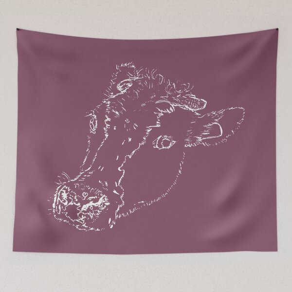 Item preview, Dairy Cow - Side Eye - Light Lines - (#854C65) designed and sold by The Stippler Process.