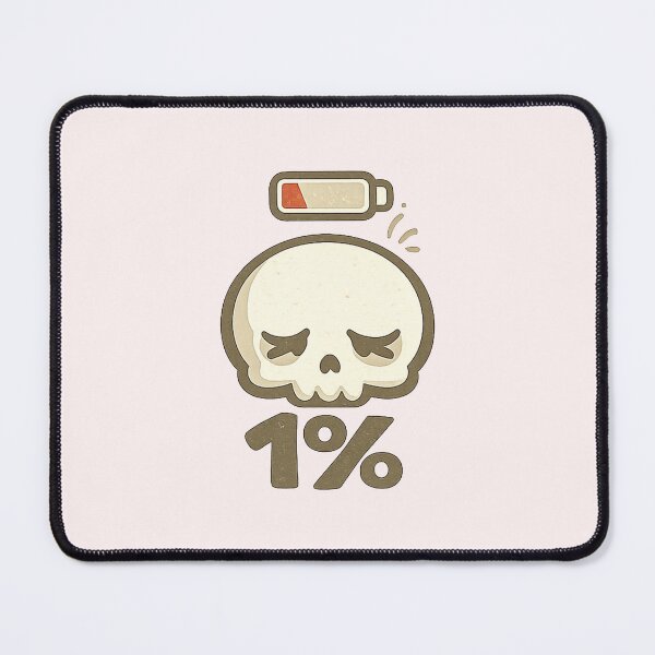 Item preview, Skull Battery at 1% — Social Energy Low designed and sold by DreamMachine69.