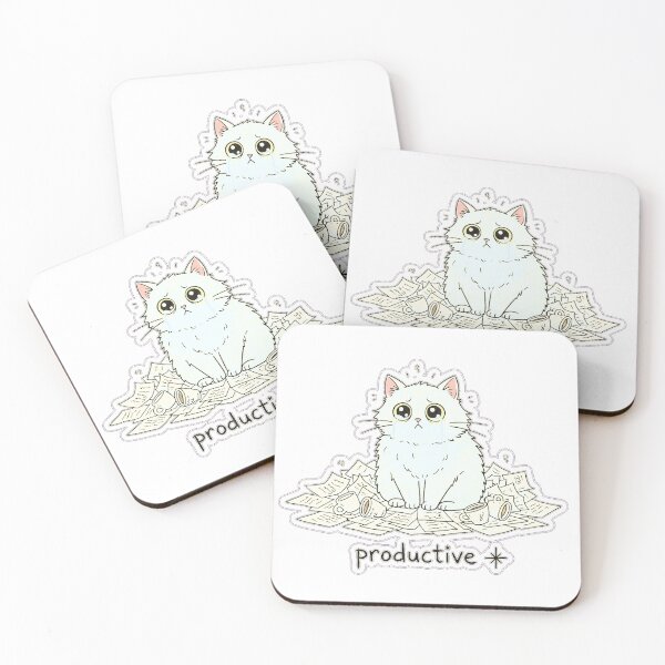 Item preview, Productive Anxious Cat Wobbly Sketch Funny Overwhelmed designed and sold by LONE SPIRIT CO..