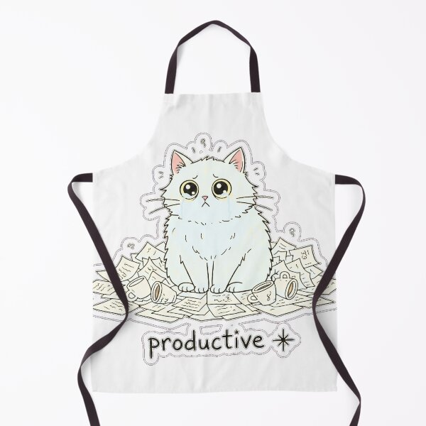 Item preview, Productive Anxious Cat Wobbly Sketch Funny Overwhelmed designed and sold by LONE SPIRIT CO..