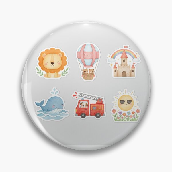 Item preview, Cute Kawaii Kids Sticker Set – Adorable Nursery Animals & Cartoon Pastel Stickers designed and sold by Qingtian814.