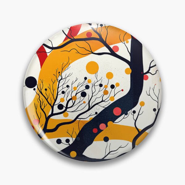 Item preview, Asian-Inspired Abstract Tree In Golden And Red  designed and sold by DEC02.