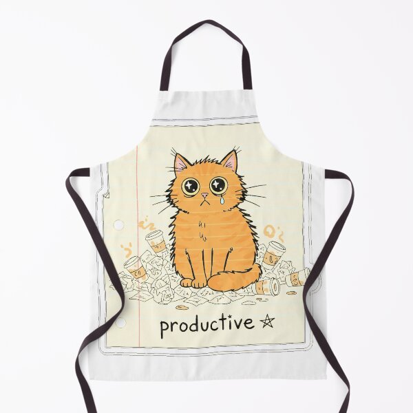 Item preview, Productive Anxious Cat Wobbly Sketch Funny Overwhelmed designed and sold by LONE SPIRIT CO..