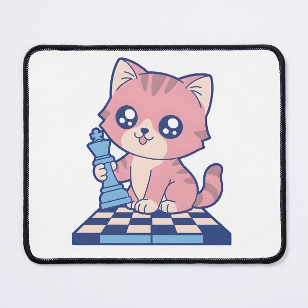 Item preview, Cute Pink Chess Cat Kawaii Kitten Design designed and sold by ArdjaN_PL.