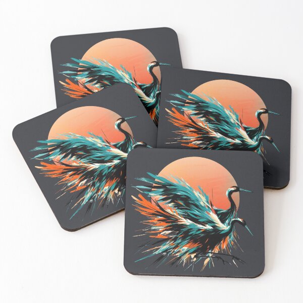 Item preview, Dynamic Abstract Crane Silhouette – Fauvist Style designed and sold by Szpaku desart .