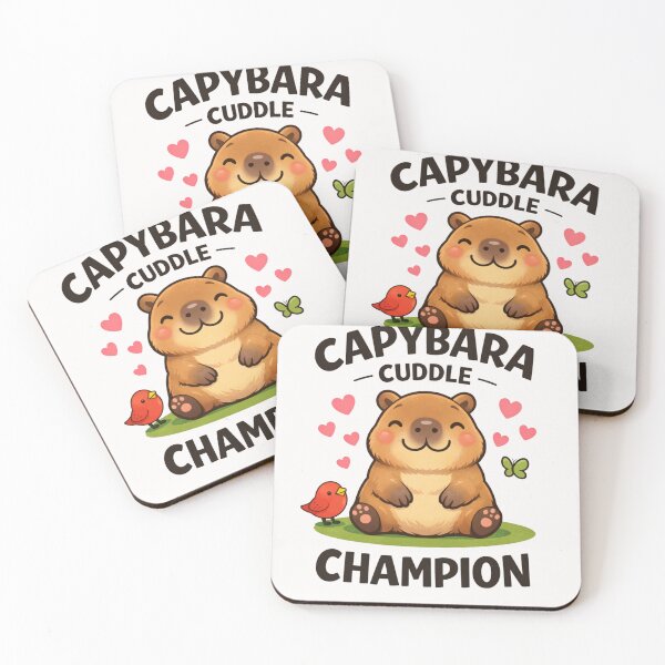 Item preview, Capybara Cuddle Champion Cute  Animal Lover Gift designed and sold by Pawsome Quotes.