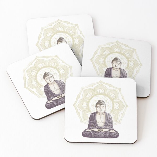 Item preview, Buddha Padma Watercolor - Fawn Earth Fig - Gold Halo designed and sold by Irene Estelle.