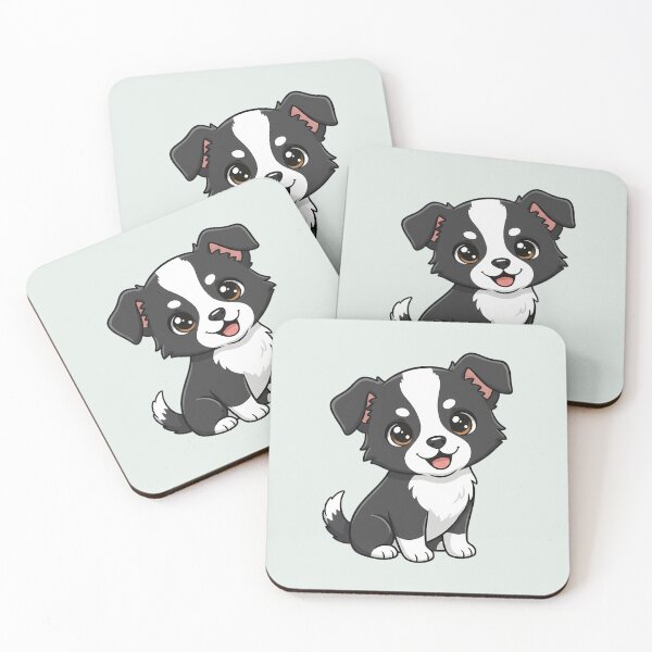 Item preview, Cute Border Collie Puppy – Kawaii Dog Illustration designed and sold by FloreDreamStudio.