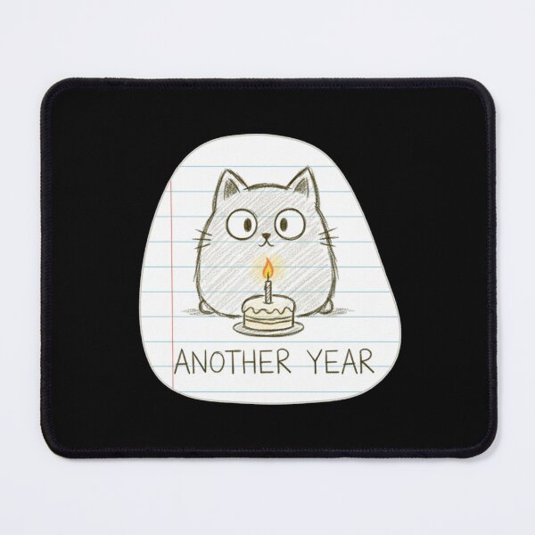 Item preview, Cat Birthday Doodle Another Year Naive Sketch designed and sold by LONE SPIRIT CO..