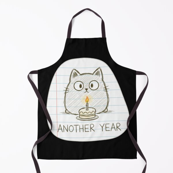 Item preview, Cat Birthday Doodle Another Year Naive Sketch designed and sold by LONE SPIRIT CO..