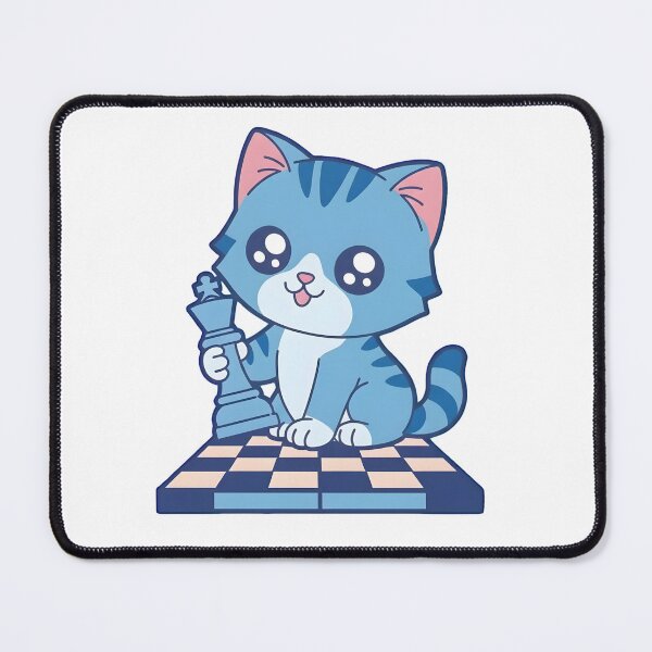 Item preview, Blue Cute Chess Cat Kawaii Kitten Strategy Design designed and sold by ArdjaN_PL.