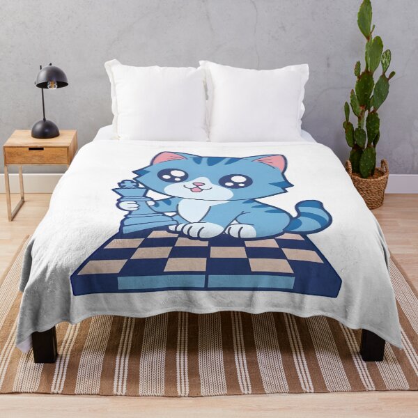 Item preview, Blue Cute Chess Cat Kawaii Kitten Strategy Design designed and sold by ArdjaN_PL.