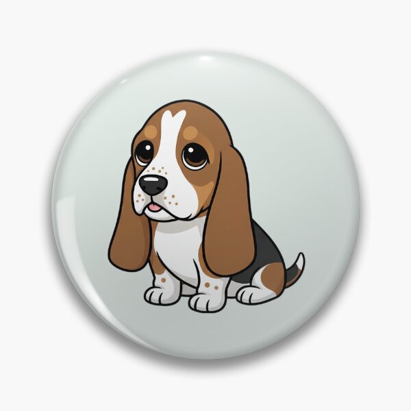 Item preview, Cute Basset Hound  Puppy – Kawaii Dog Illustration designed and sold by FloreDreamStudio.
