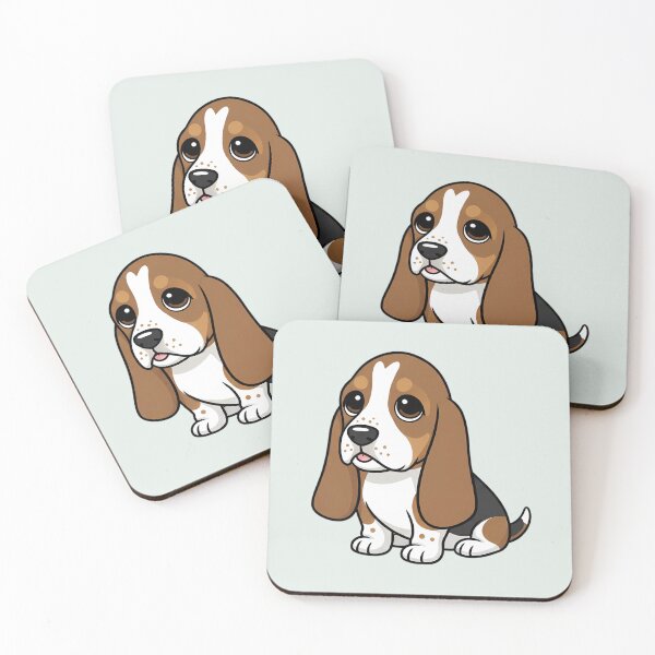 Item preview, Kawaii Basset Hound with a Melancholic Gaze designed and sold by FloreDreamStudio.