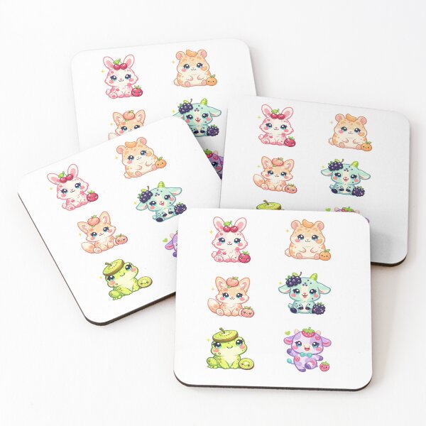 Item preview, Cute Kawaii Fruit Animals Collection designed and sold by The sticker haven.