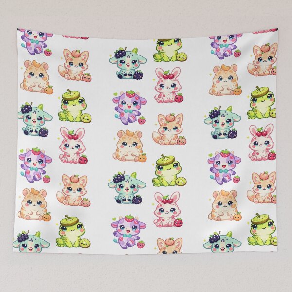 Item preview, Cute Kawaii Fruit Animals Collection designed and sold by The sticker haven.