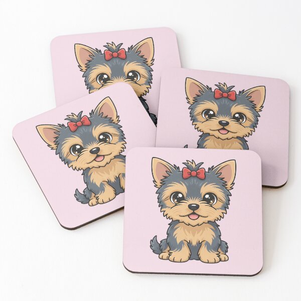 Item preview, Cute Little Yorkshire Terrier with Red Bow designed and sold by FloreDreamStudio.