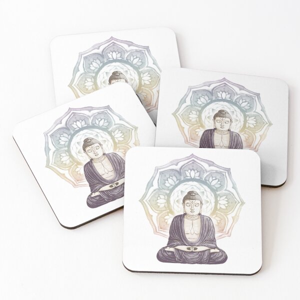 Item preview, Buddha Padma Watercolor - Fawn Earth Fig - Rainbow Sunset Halo designed and sold by Irene Estelle.
