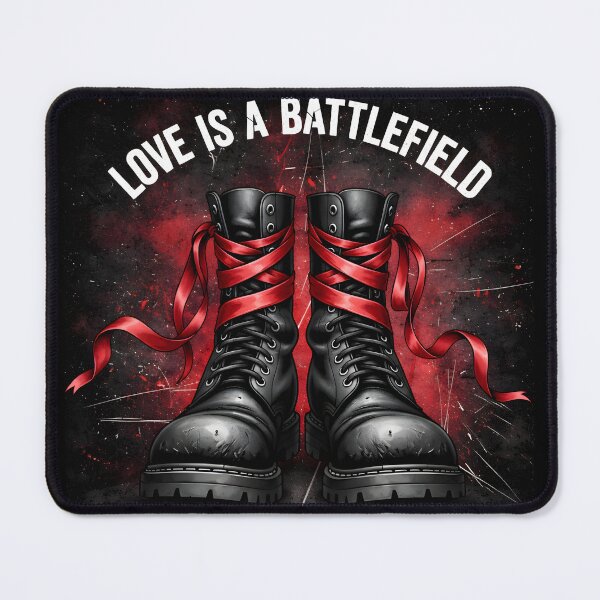 Item preview, Love Is a Battlefield – Dark Romance Gothic Aesthetic Combat Boots Art designed and sold by CrimsonChords.