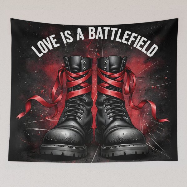 Item preview, Love Is a Battlefield – Dark Romance Gothic Aesthetic Combat Boots Art designed and sold by CrimsonChords.