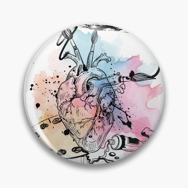 Item preview, Anatomy of a Creator - Heart Pencils & Watercolor Art designed and sold by VibeArtShop.