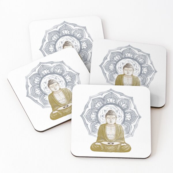 Item preview, Buddha Padma Watercolor - Fawn Earth Ochre - Dusk Halo designed and sold by Irene Estelle.