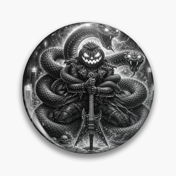 Aperçu de l'œuvre Trône du Cavalier sans tête et du Serpent – Art gothique en métal pour Halloween créée et vendue par TheHorsemanRidesAgain.