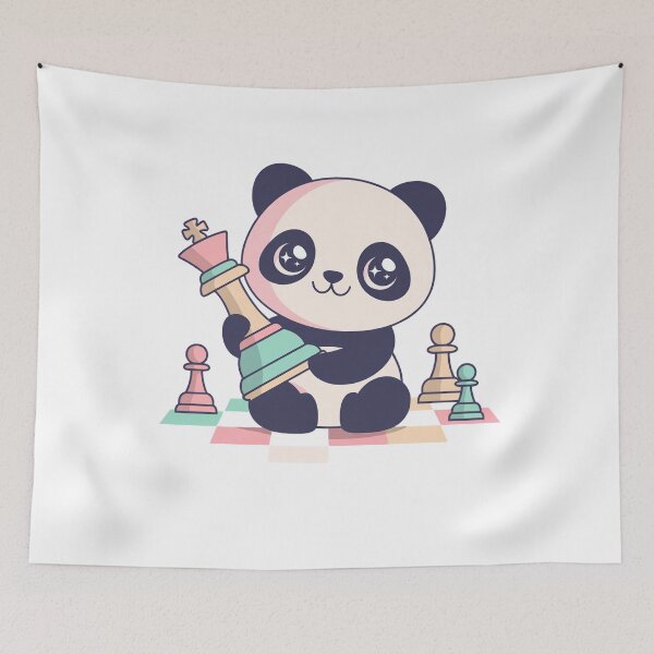 Item preview, Cute Panda Playing Chess Kawaii Strategy Design designed and sold by ArdjaN_PL.