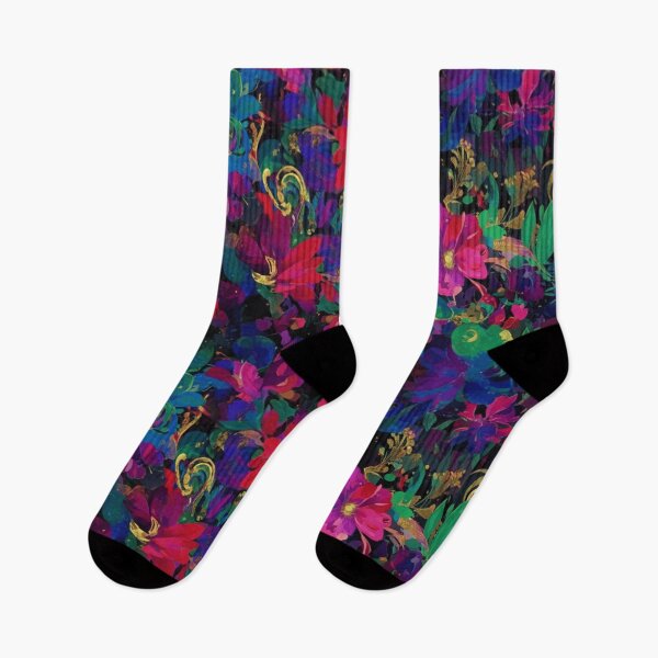 Item preview, Vibrant Multicolor Floral Explosion – Gold Jewel Blooms designed and sold by Syrupulse.