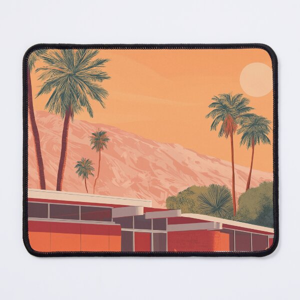 Item preview, Sunset Palm Springs House Poster – Retro California Wall Art, Orange Aesthetic, Mid Century Modern Print designed and sold by Artixshopy98.