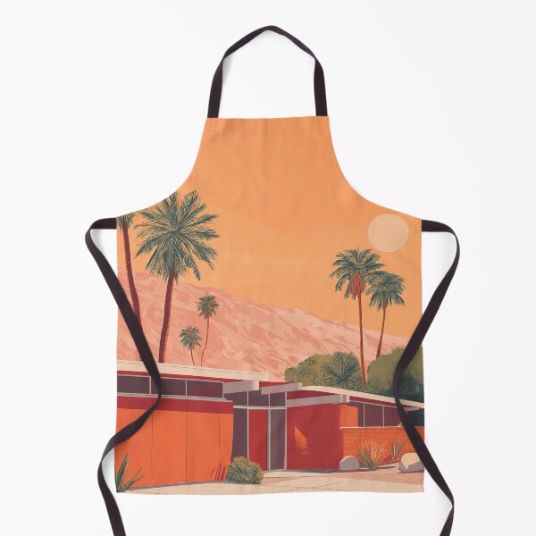 Item preview, Sunset Palm Springs House Poster – Retro California Wall Art, Orange Aesthetic, Mid Century Modern Print designed and sold by Artixshopy98.