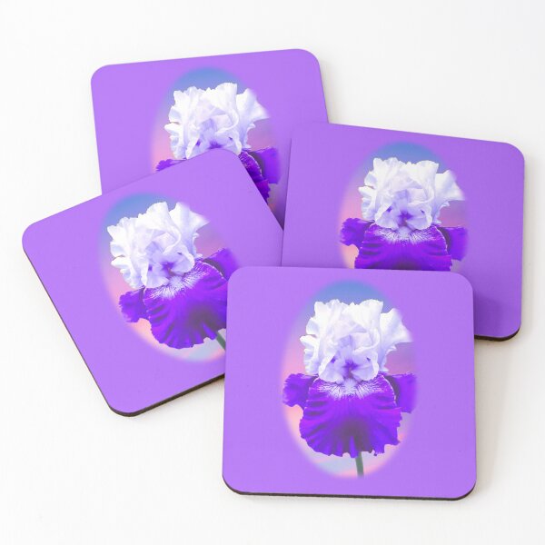 Item preview, Purple and White Bearded Iris Flower Bloom designed and sold by Rockyctees.