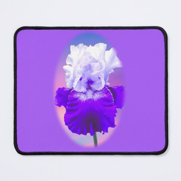 Item preview, Purple and White Bearded Iris Flower Bloom designed and sold by Rockyctees.