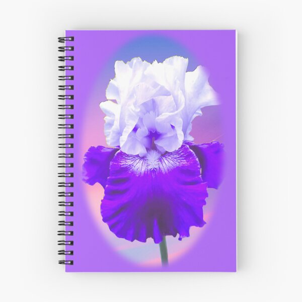 Item preview, Purple and White Bearded Iris Flower Bloom designed and sold by Rockyctees.