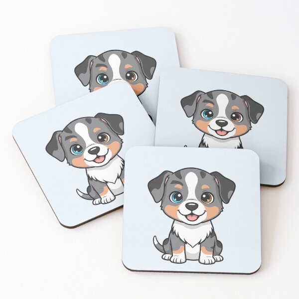 Artikelvorschau, Niedlicher Australian Shepherd Welpe – Kawaii Aussie Hundegeschenk entworfen und verkauft von FloreDreamStudio.