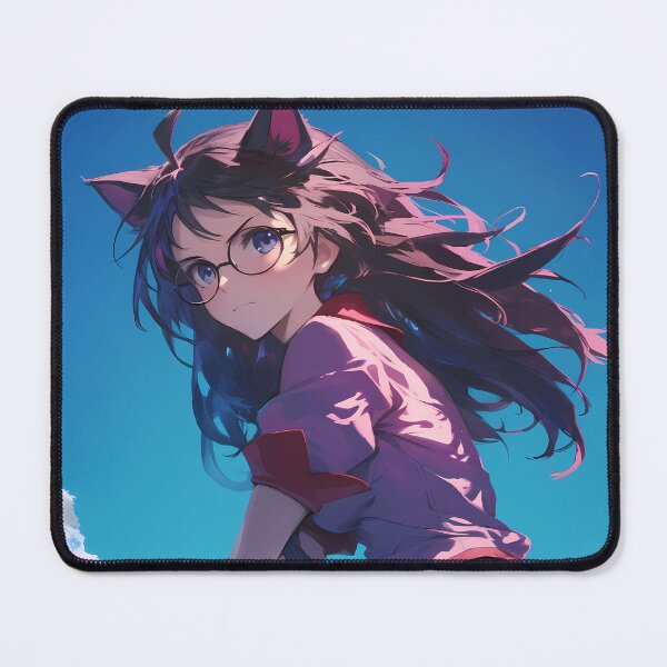 Item preview, Tsubasa Hanekawa Bakemonogatari Rooftop Sky Glasses Cat Ears Calm Vibe designed and sold by Tokyonomad.