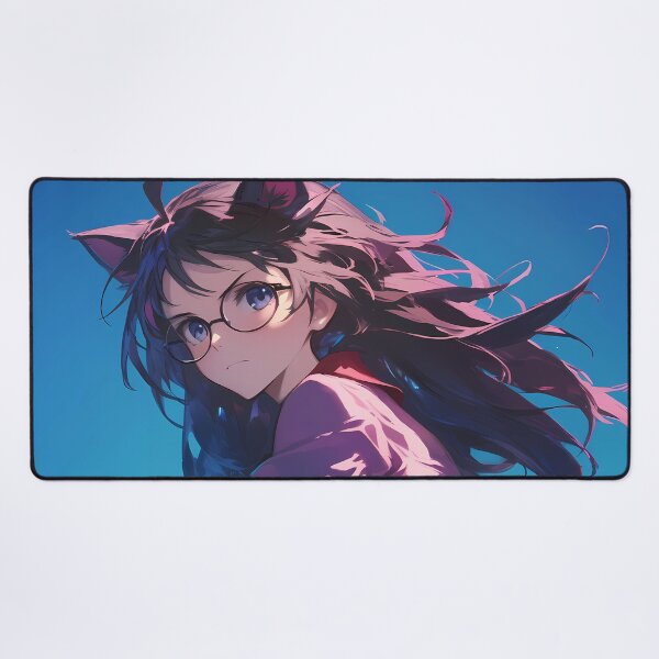 Item preview, Tsubasa Hanekawa Bakemonogatari Rooftop Sky Glasses Cat Ears Calm Vibe designed and sold by Tokyonomad.