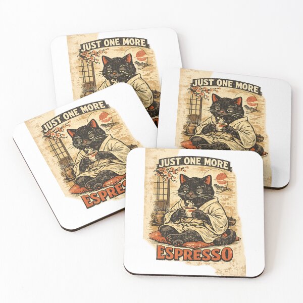 Item preview, Just One More Espresso Funny Coffee Cat designed and sold by LunaPatterns.