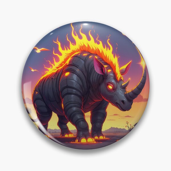 Item preview, Fiery Rhinoceros - African Fantasy Art designed and sold by Lucid Dream Pixel.