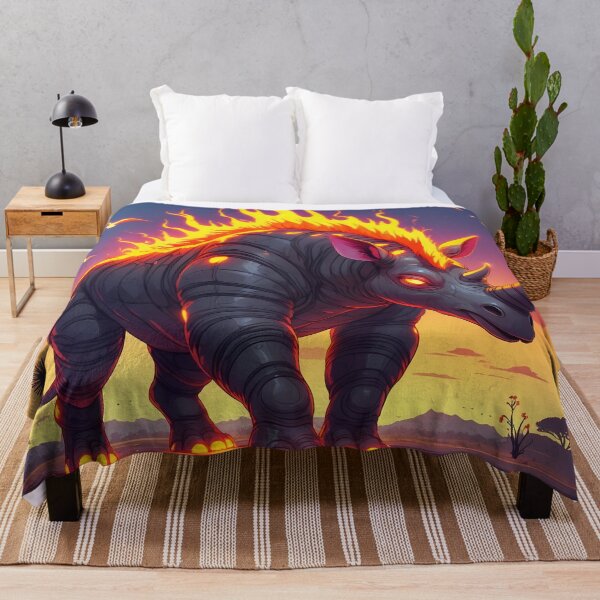 Item preview, Fiery Rhinoceros - African Fantasy Art designed and sold by Lucid Dream Pixel.