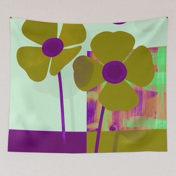 Item preview, Modern Dual Floral Art – Vibrant Art Deco Flower Design designed and sold by joycrysstudio.