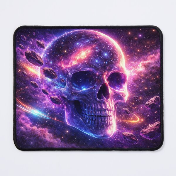 Item preview, Neon Cosmic Skull in Purple Galaxy Nebula designed and sold by CLOUTKULT.