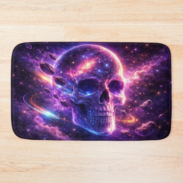 Item preview, Neon Cosmic Skull in Purple Galaxy Nebula designed and sold by CLOUTKULT.
